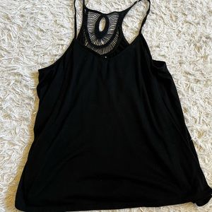 Flowy Black Tank with cute cut out in the back